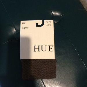 HUE brown herringbone tights. M/L. NWT.